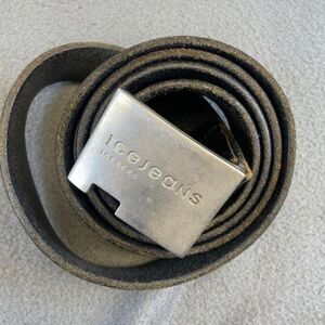 man's belt leather Italy ICEBERG SZ48 Vintage Hiphop Y2K‎ Old Money